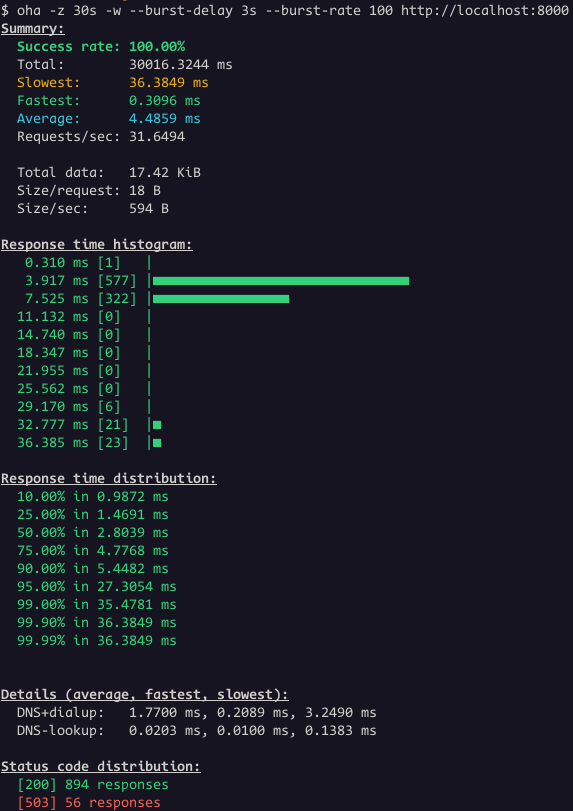 oha test report http fail